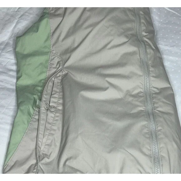 Columbia Womens Rain Coat W/Adjustable Hood Size XL Short Beige/Green - Picture 14 of 14